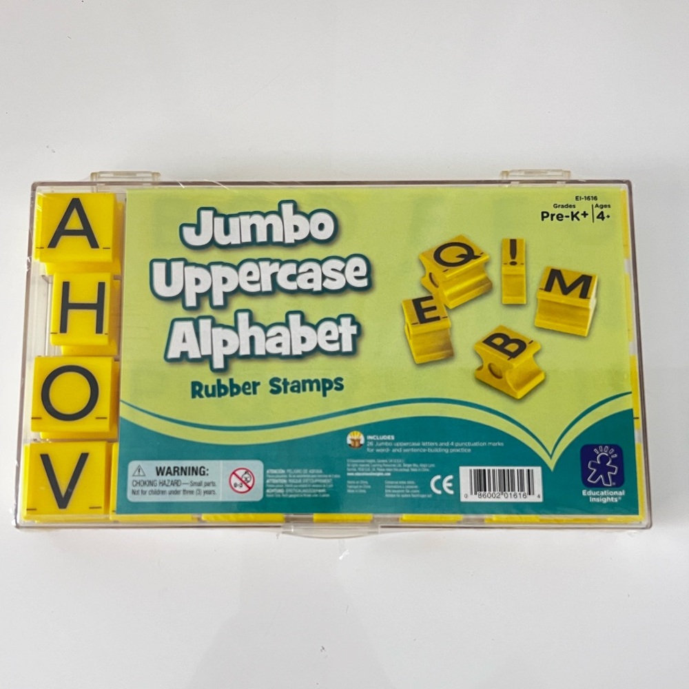 NWT - 30 pc - 1" Jumbo Uppercase Alphabet Rubber Stamps - Educational Insights - Picture 1 of 2